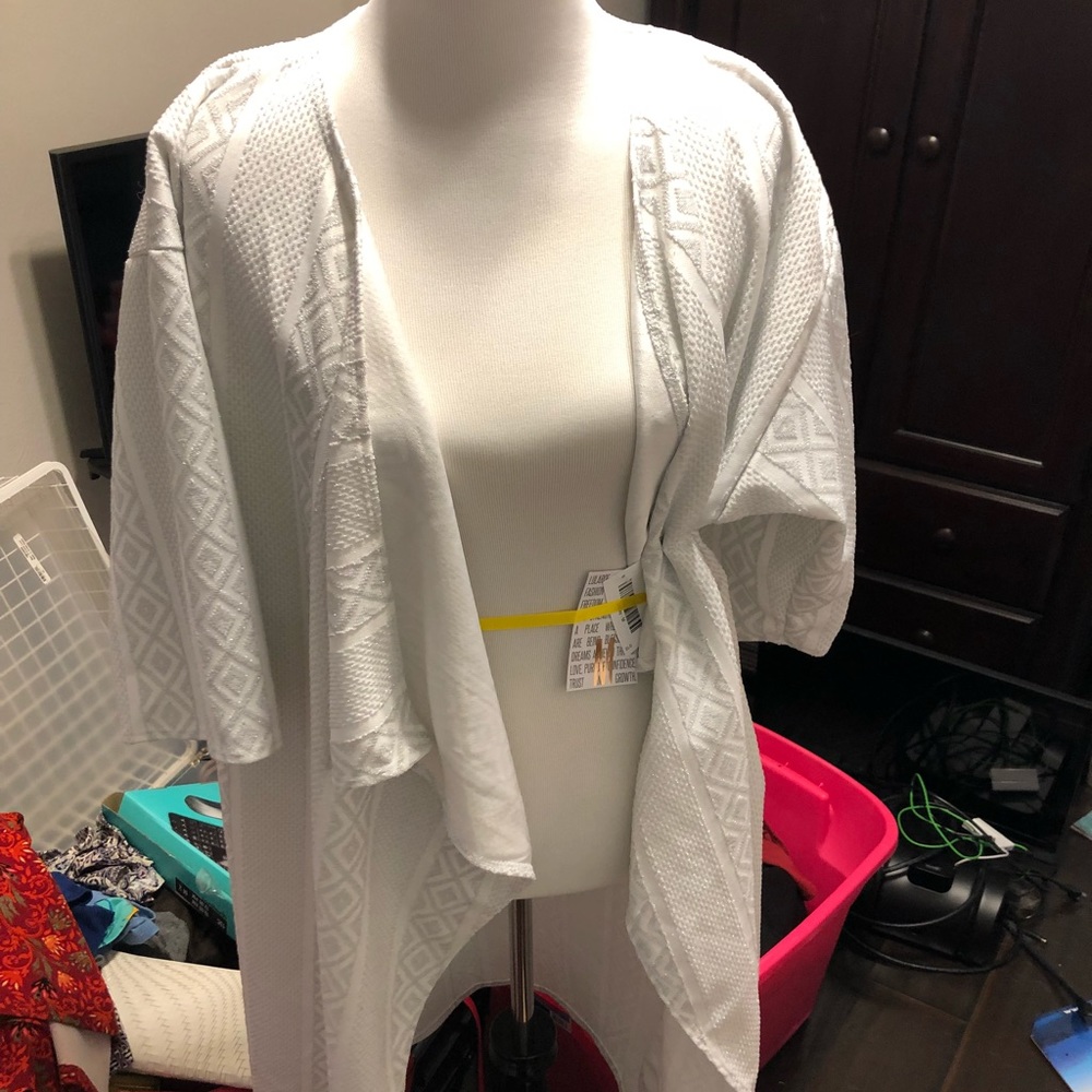 LulaRoe M elegant Shirley - NWT white/silver